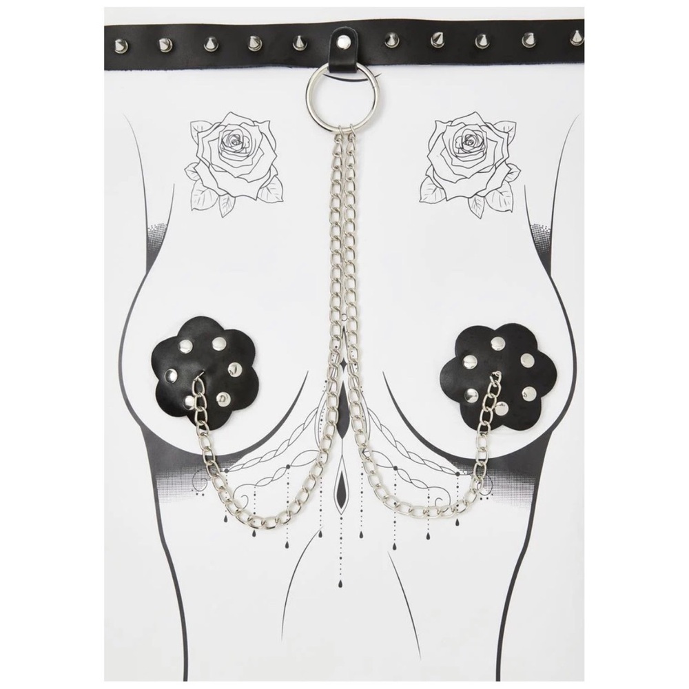 Neva Nude Chain & Choker Pasties